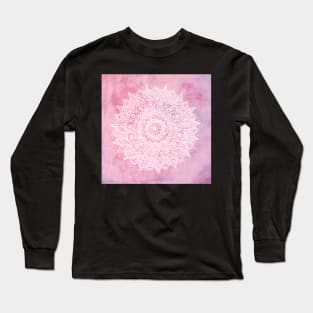 Pink watercolor mandala Long Sleeve T-Shirt